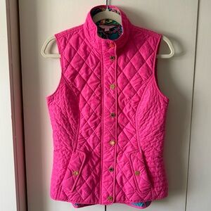 Lilly Pulitzer Blake Pink Quilted Vest in Tropical Pink Private Island Size S